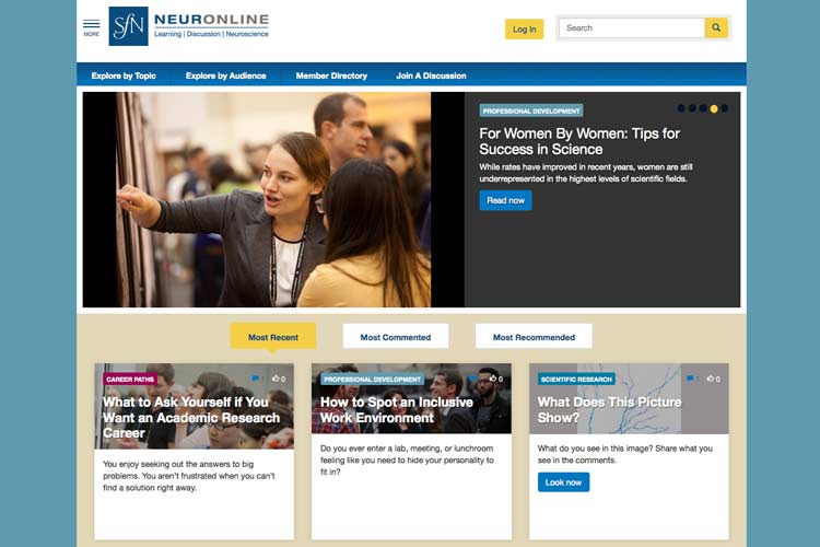 SfN's new member-only website, Neuronline.