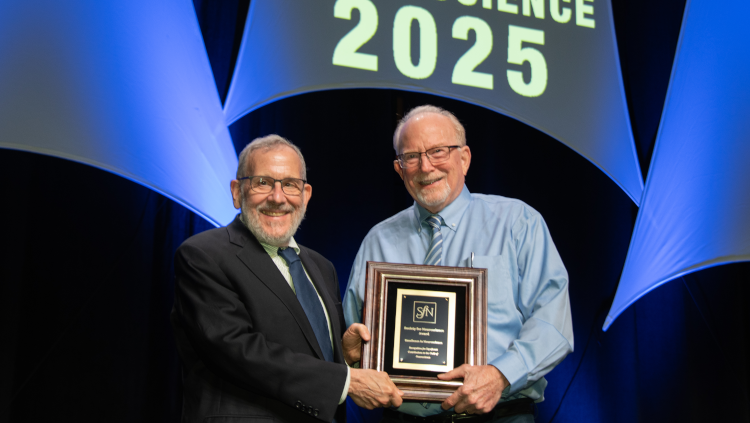 Joshua Sanes, PhD (left), of Harvard University was awarded Ralph W. Gerard Prize in Neuroscience in 2025