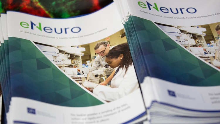 A stack of eNeuro printed editions